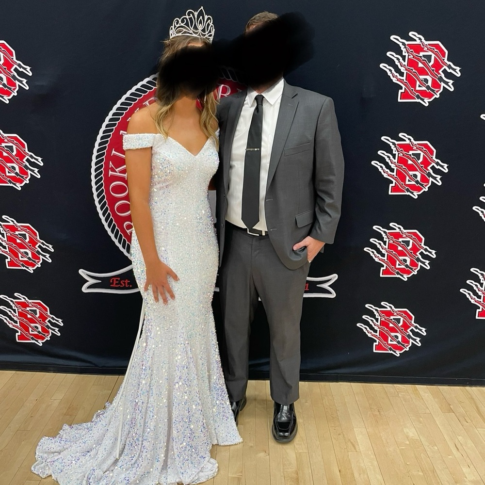 Ava Presley White Sequin Gown